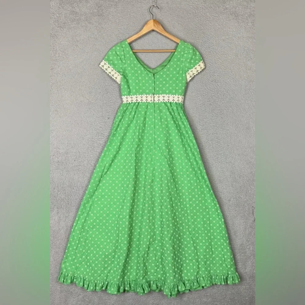 Princess Kaiulani Vintage Dress Womens Small Gree… - image 2